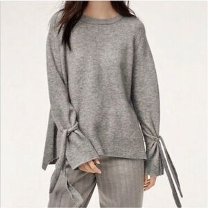 BABATON Malcorra Sweater S Grey Alpaca Wrist Tie Crew Minimalist Contemporary